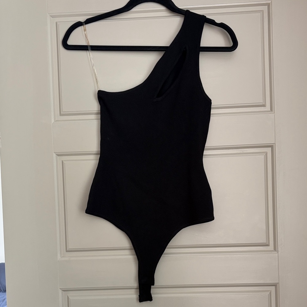 Black One Shoulder Bodysuit